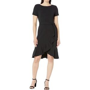 Calvin Klein Ruffled Tulip-Hem Crepe Dress Size 12